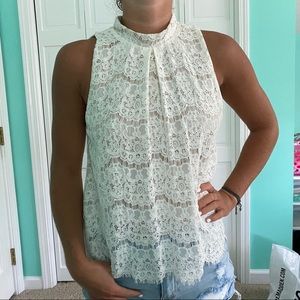 causal white dressy top